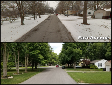 East Ave before and after
